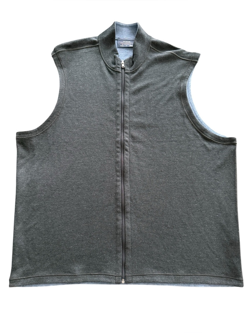 Roundtree & Yorke Reversible Performance Vest Charcoal Heather XL NWT Full Zip